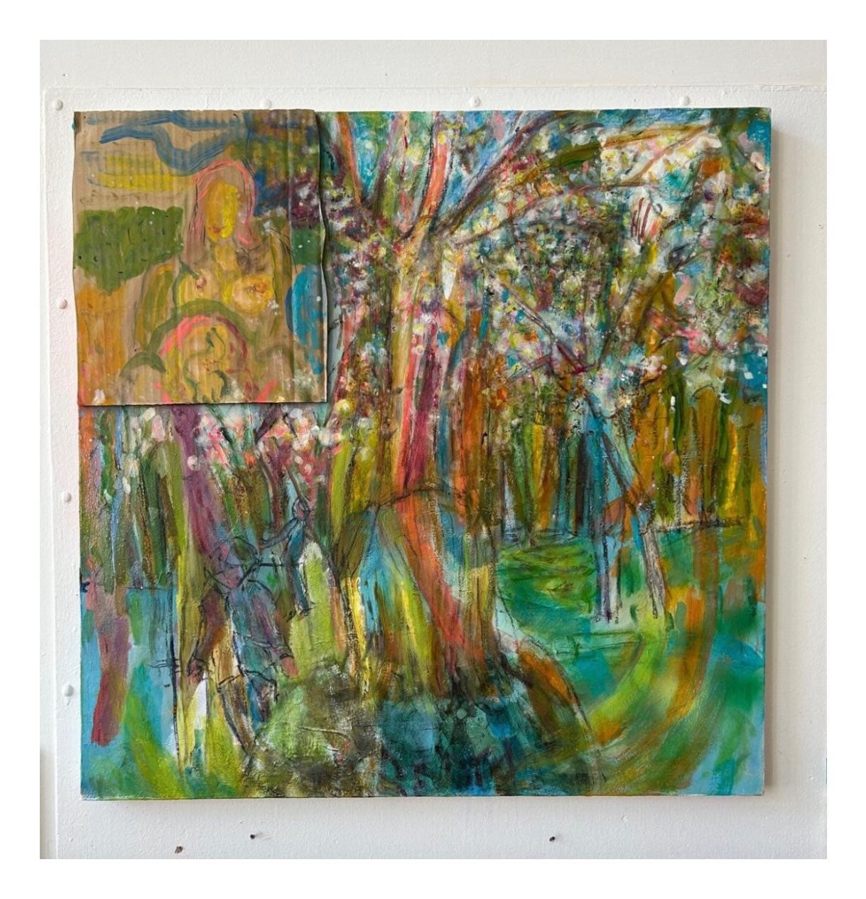 bloesempark, oil and mixed media on canvas, 80 x 80 cm, 2026
