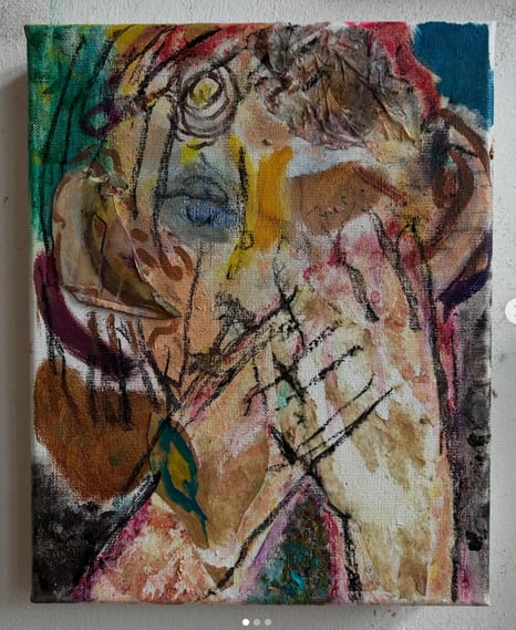 Gaining my senses, oil and mixed media on canvas, 24 x 30 cm, 2026