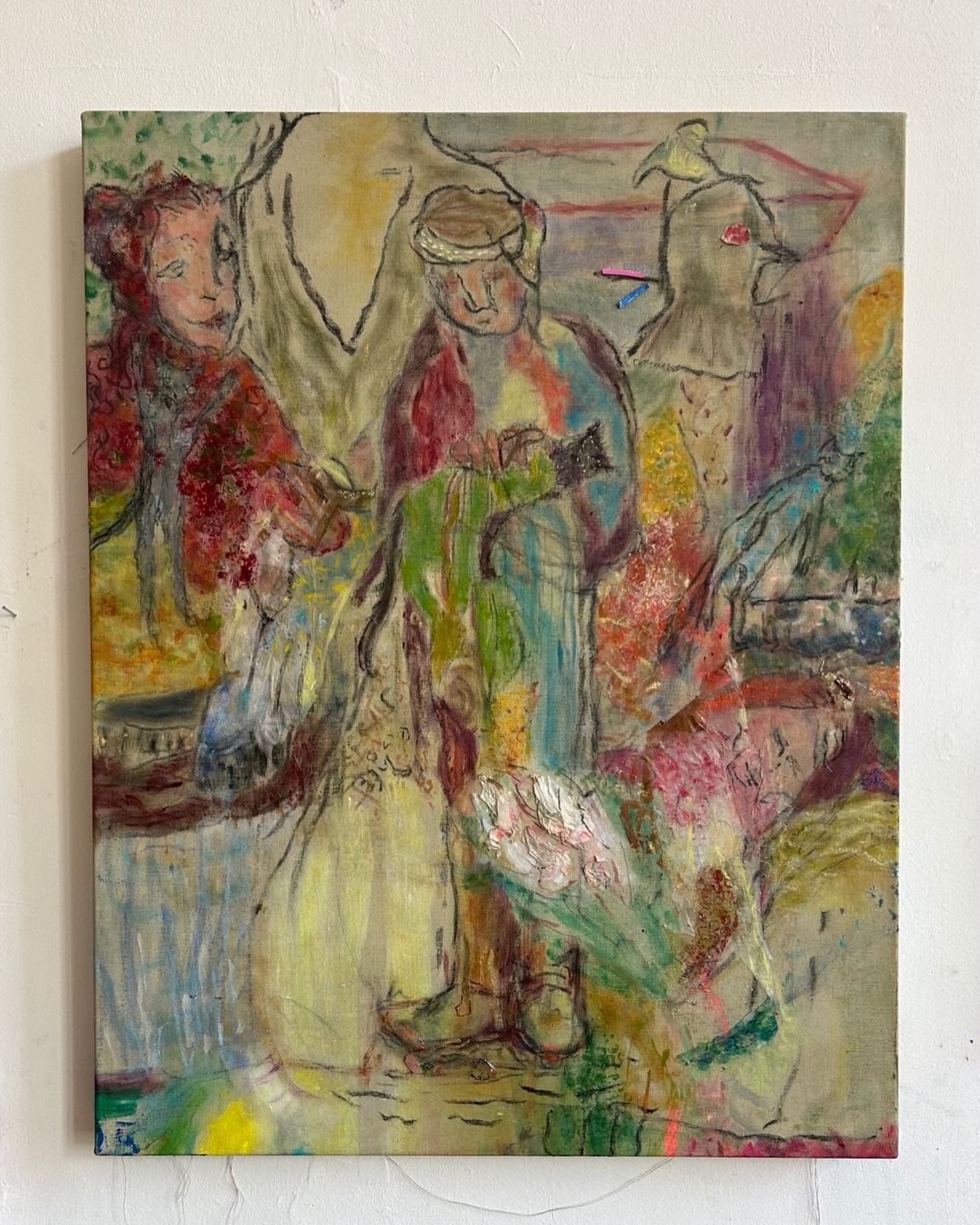 het schimmenrijk, oil and mixed media on canvas, 70 x 90 cm, 2026