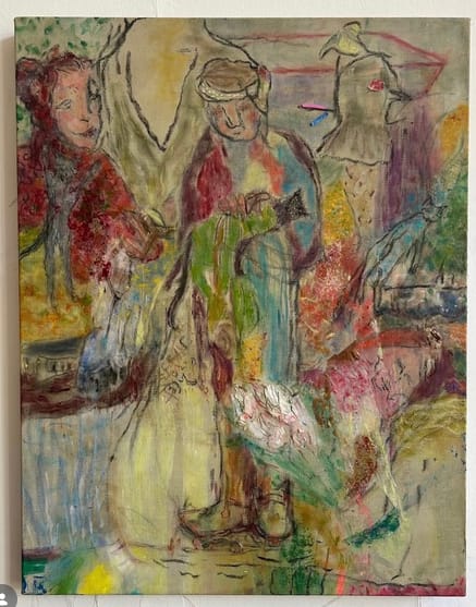 het schimmenrijk, oil and mixed media on canvas, 70 x 90 cm, 2026