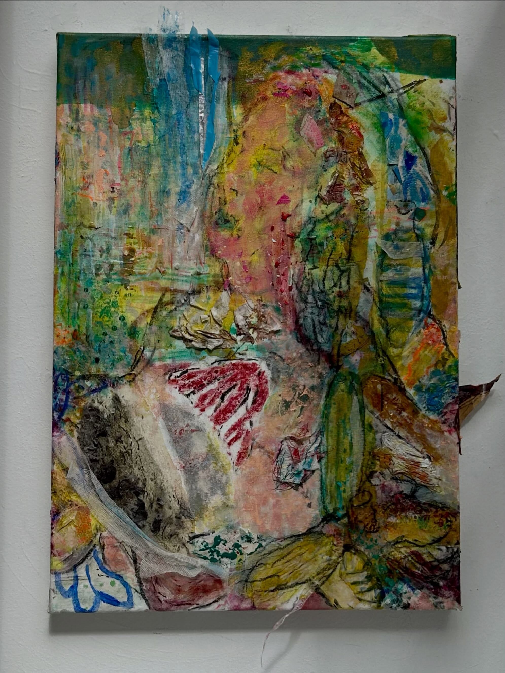 Sister, sister, oil and mixed media on canvas, 70 x 90 cm, 2026