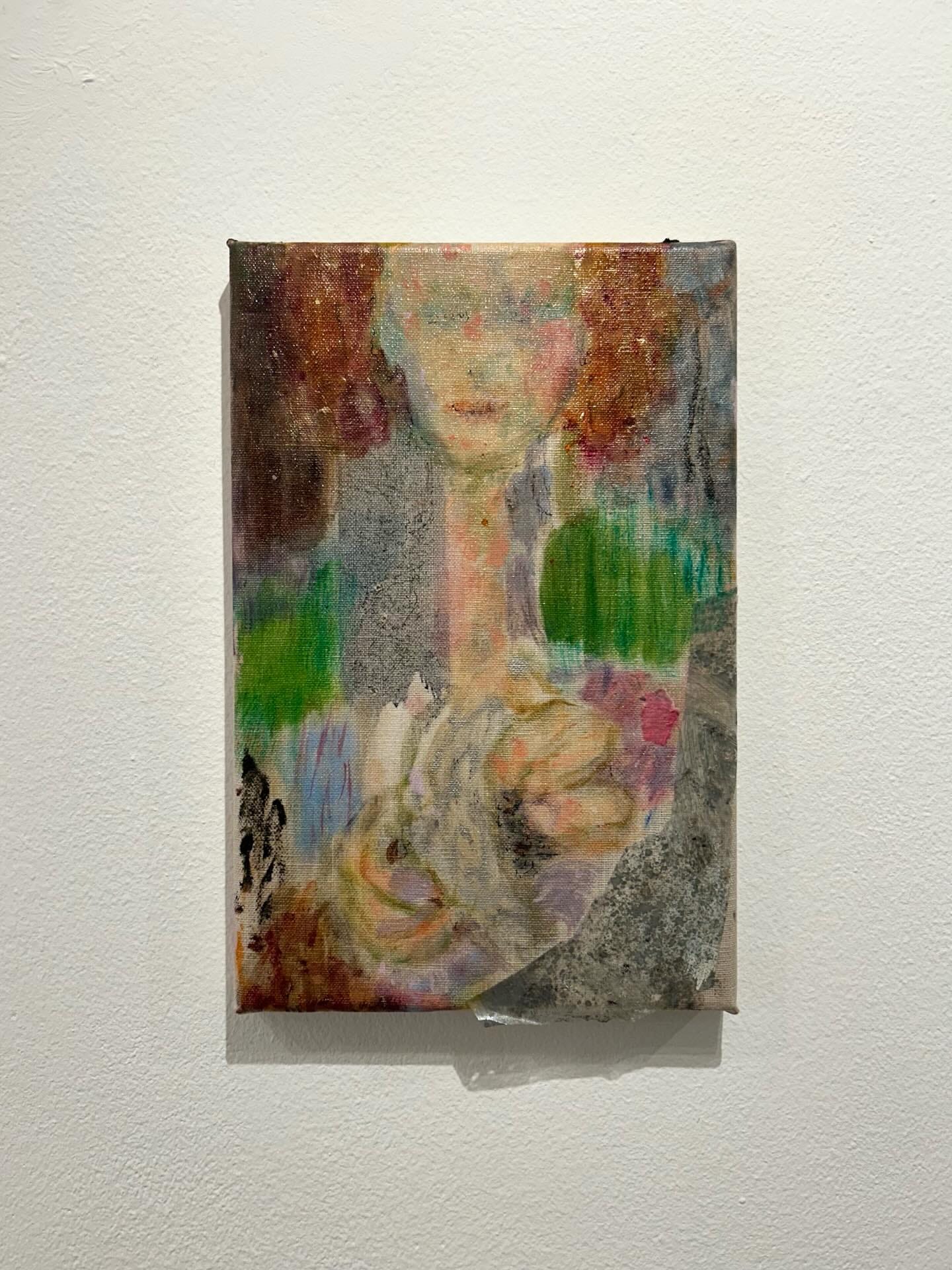 Tribute to Anja, oil and mixed media on canvas, 20 x 30 cm, 2024