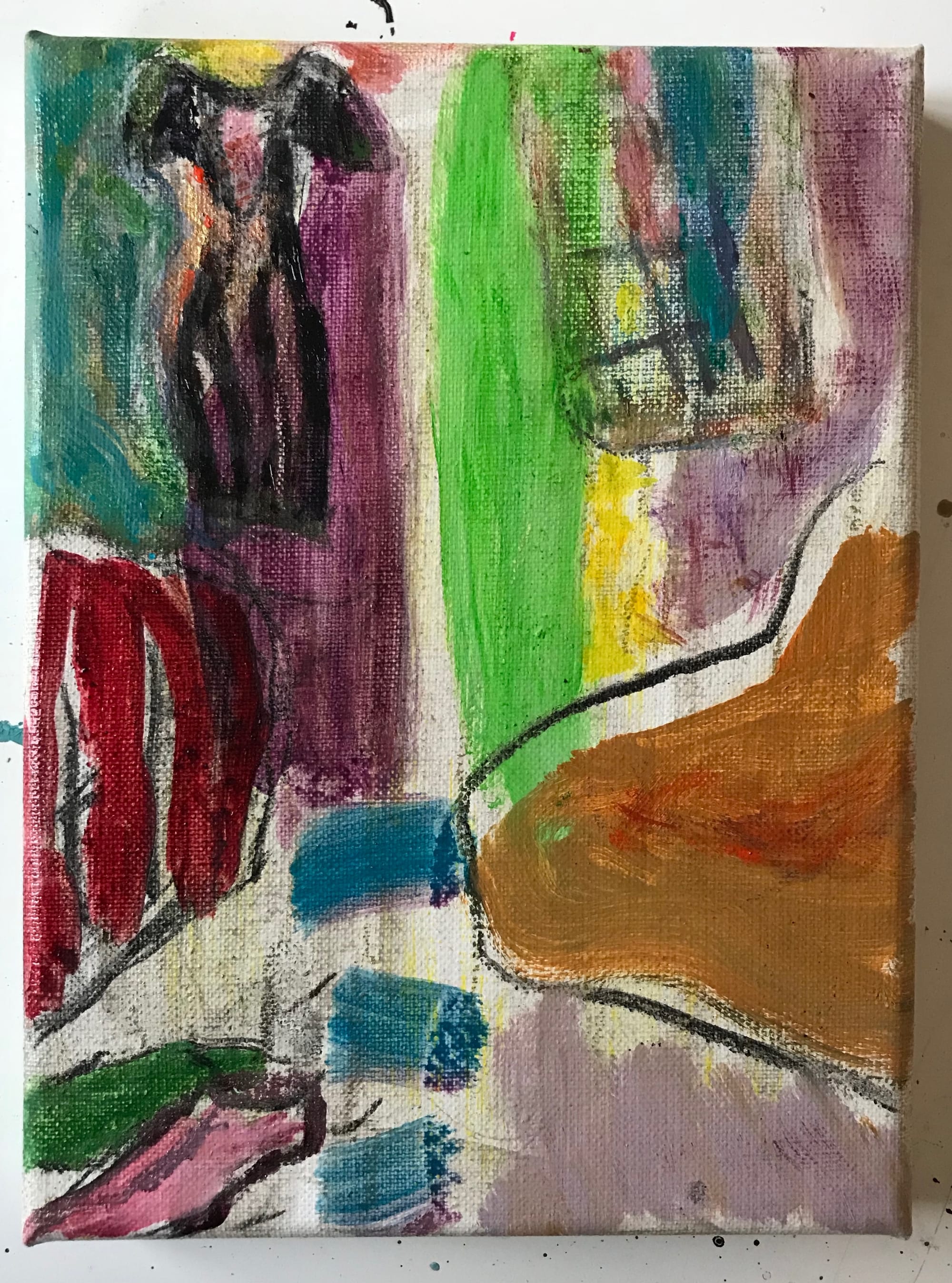 Room, oil on paper, 16 x 16 cm, 2020