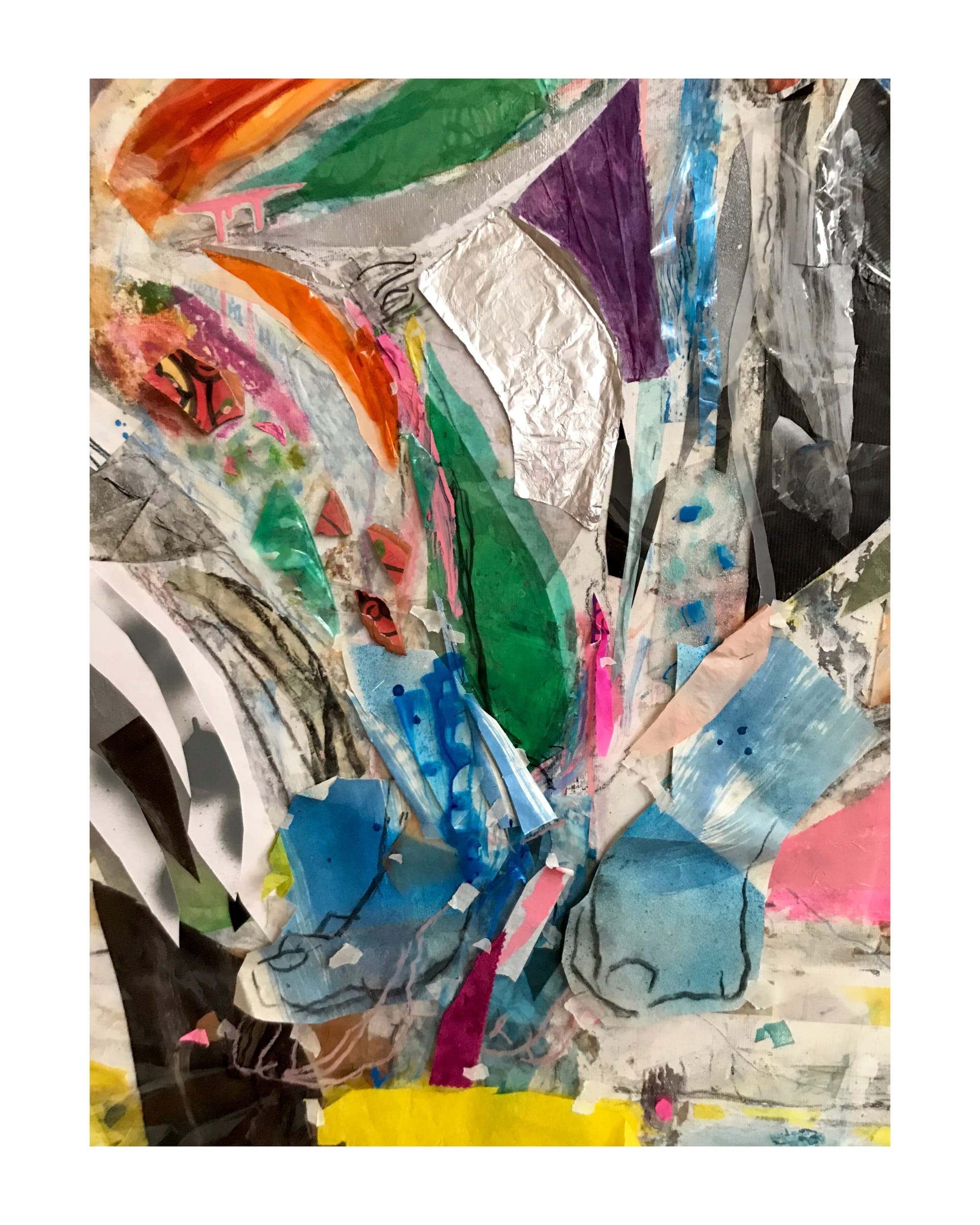’swimmers’, mixed media on canvas, 200 x 200 cm, 2020