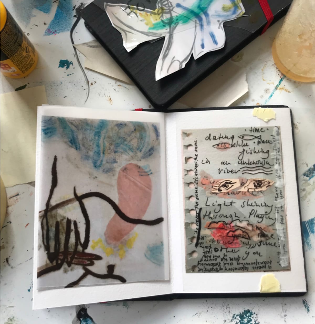Tinder times, multiple, mixed media & digital print, 100 + 100 x 16 cm, 2019