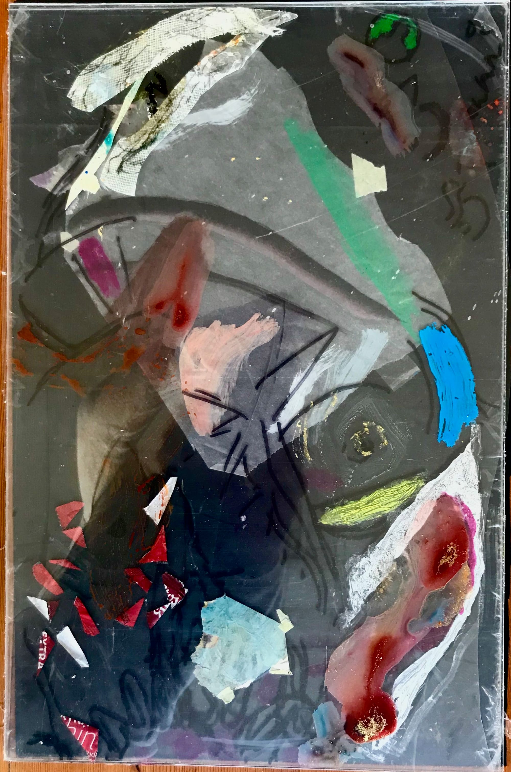 Complimentary, mixed media, paper, perspex, 2020